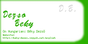 dezso beky business card