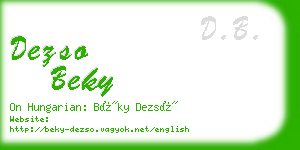 dezso beky business card